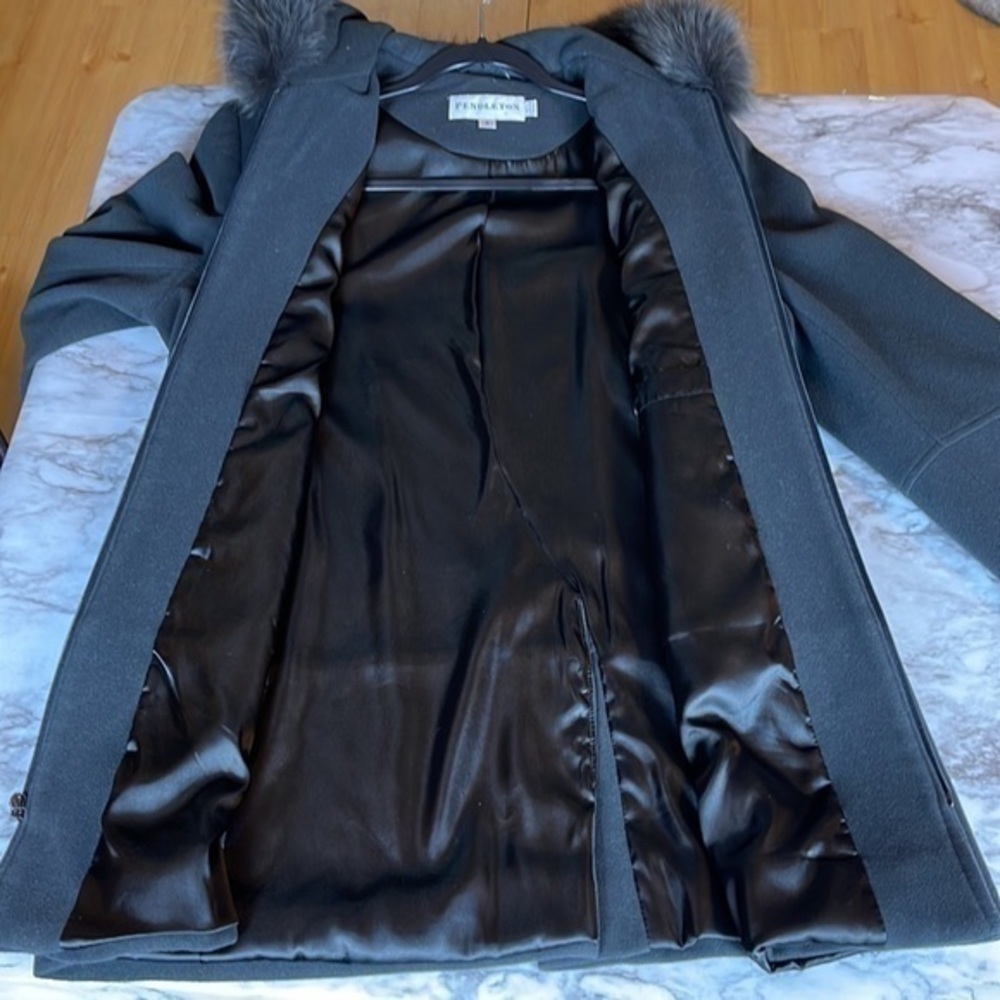 Pendleton Dark Gray Medium Genuine Fur Parka - image 2